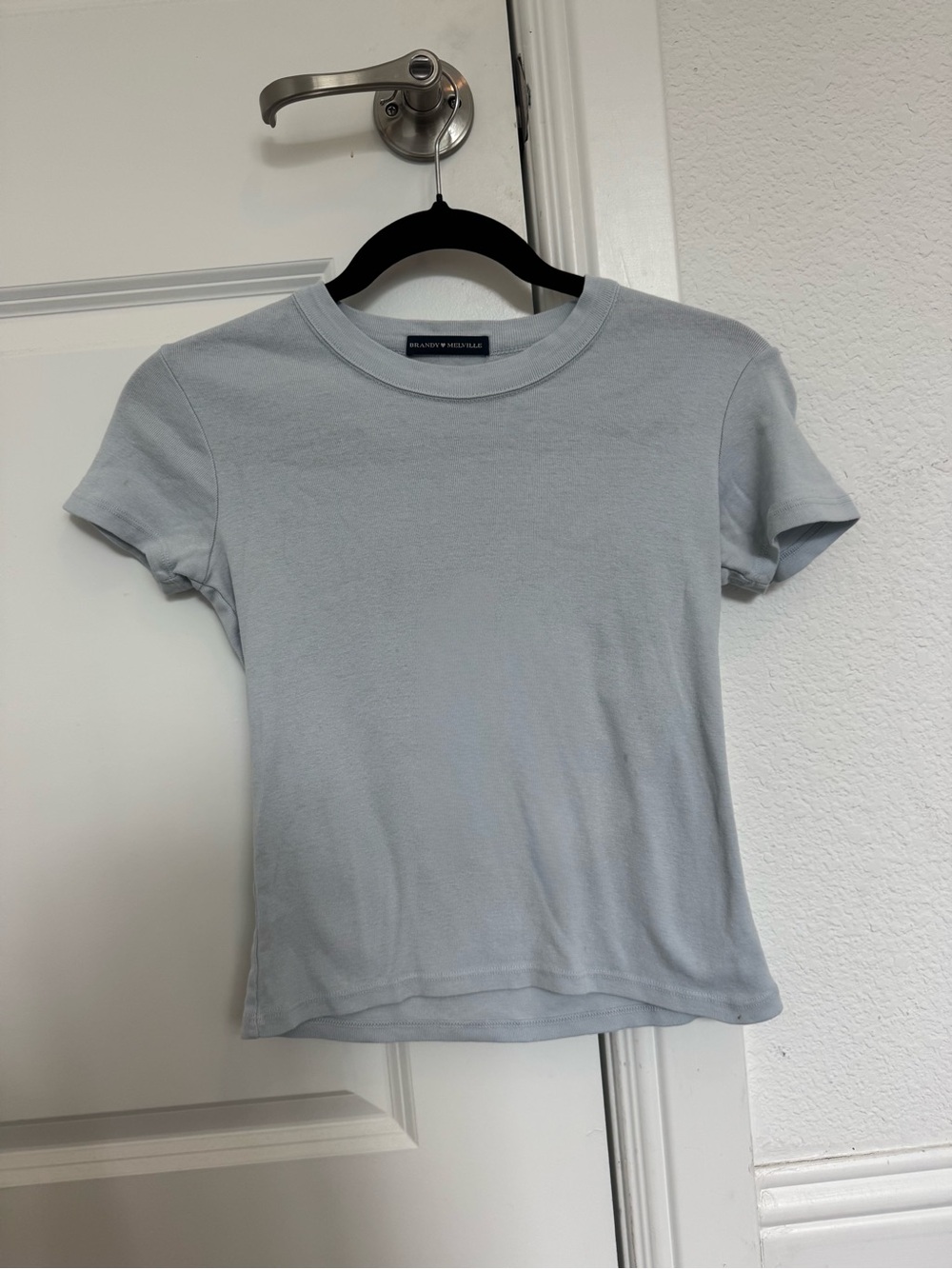 Brandy Melville Pale Blue Fitted Crew Tee